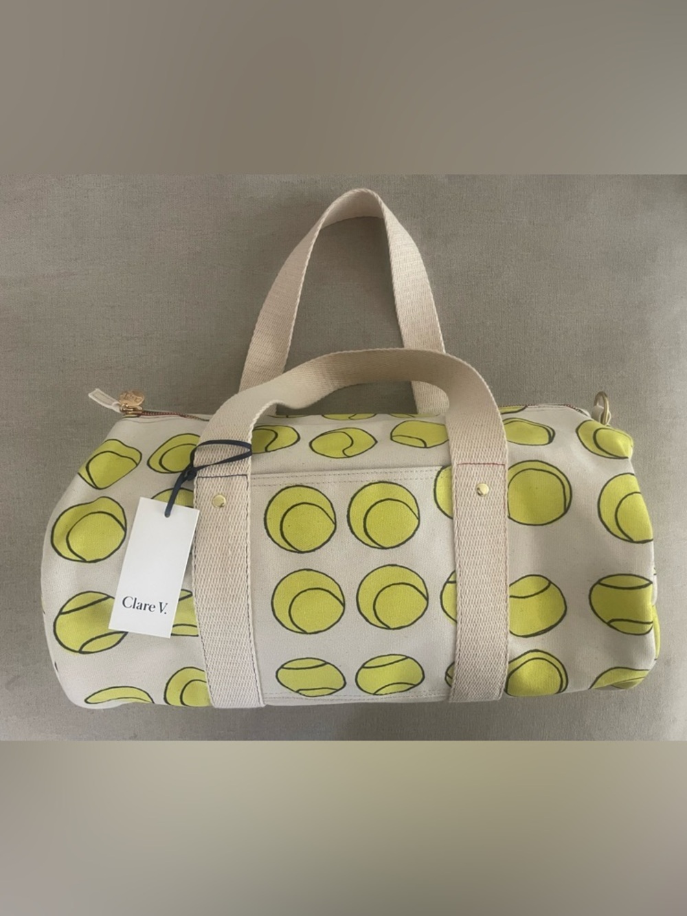 Clare V. | Tennis Ball Canvas Bag NWT